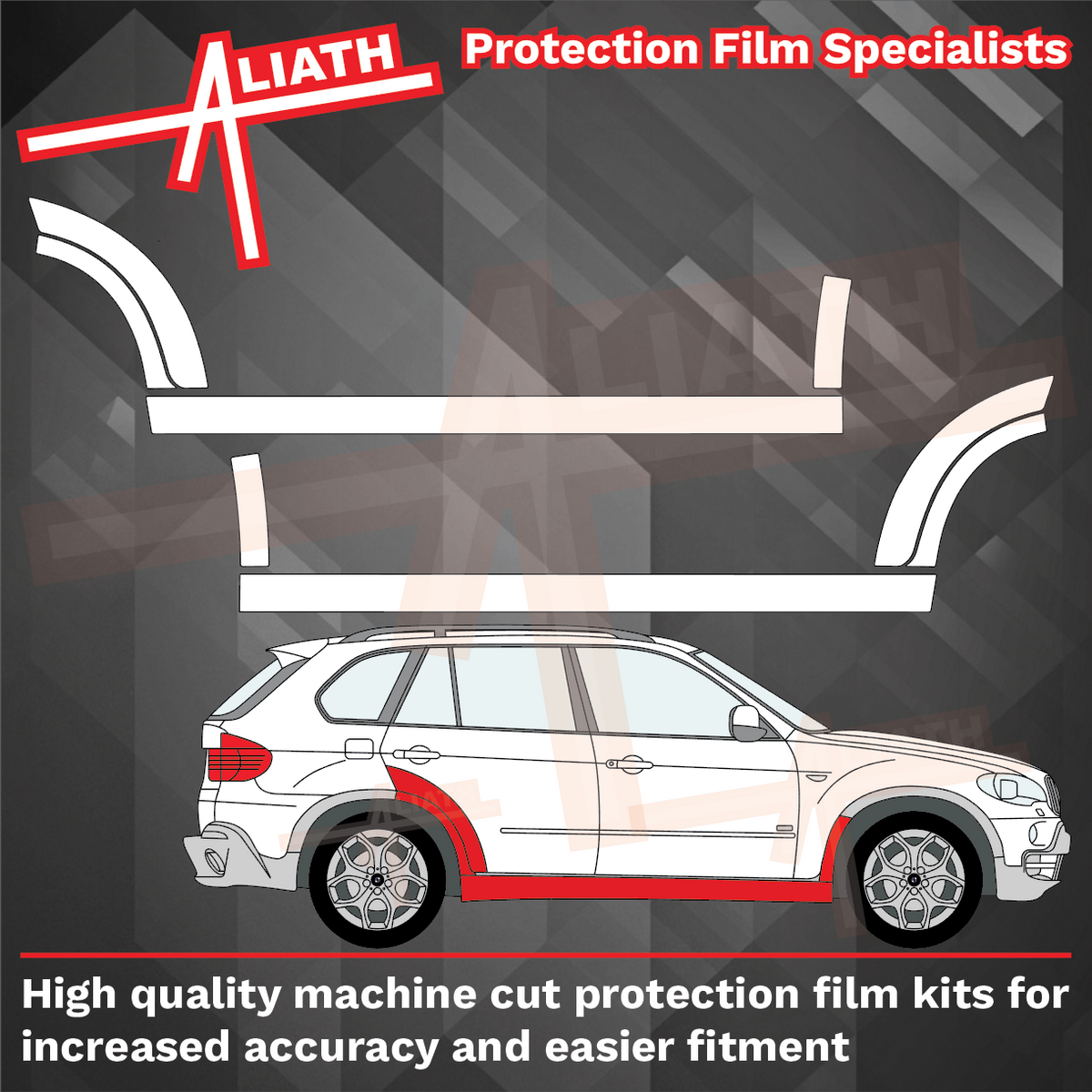 BMW X5 M (E70) 2006-14, Side Skirts & Arches CLEAR Paint Protection