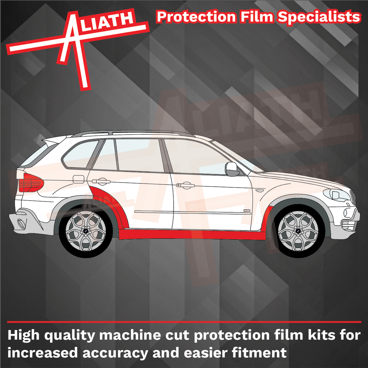 BMW X5 M (E70) 2006-14, Side Skirts & Arches CLEAR Paint Protection