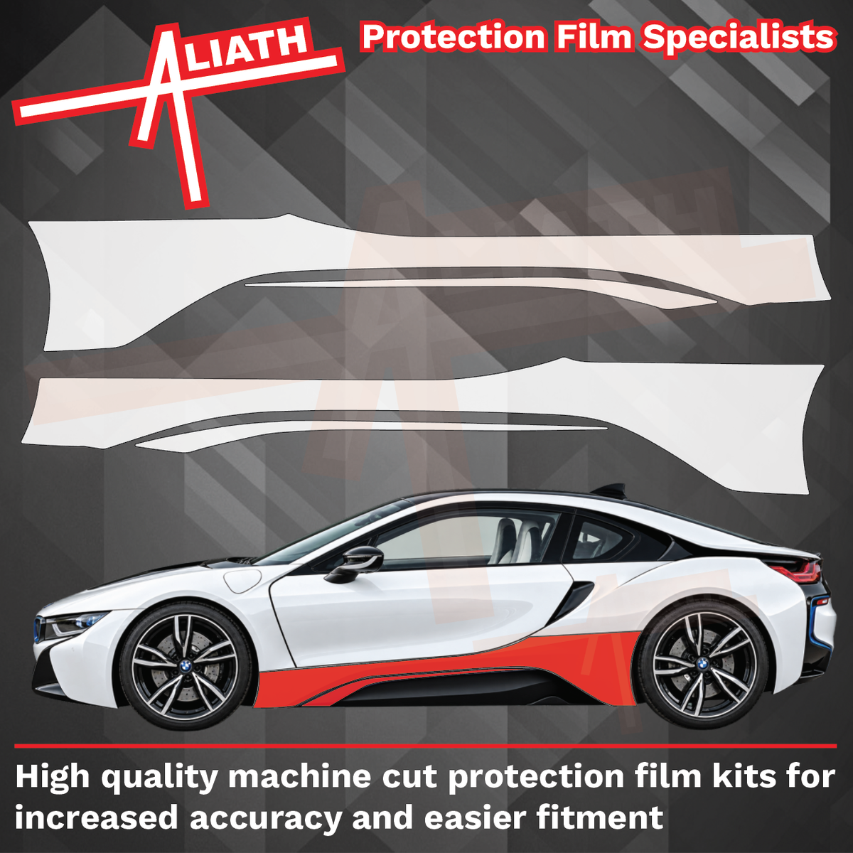 BMW i8 2014-2020, Side Sill Skirt Trims CLEAR Paint Protection