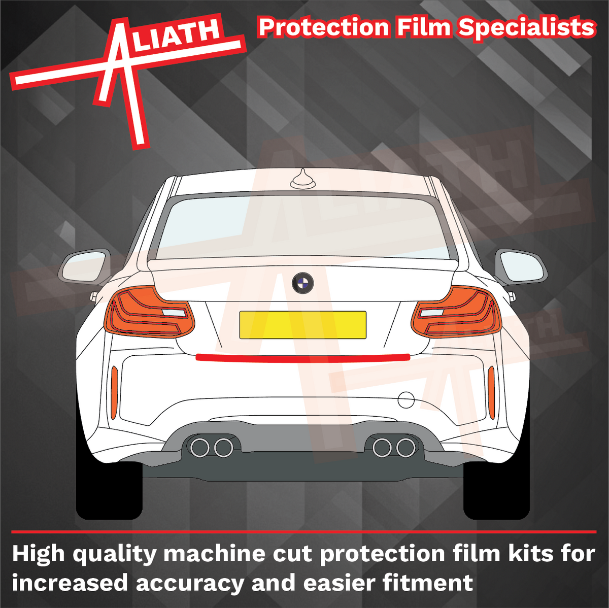 BMW 2-Series M2 (Type F87) 2014-2021 Rear Bumper Upper BLACK Paint Protection