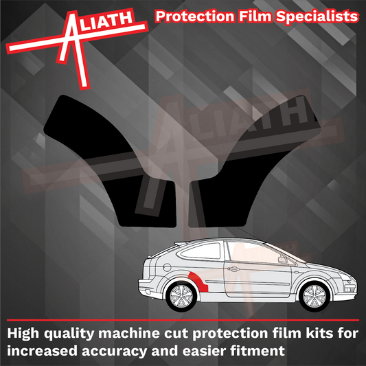 Ford Focus ST (MK2) 2006-2010, Rear QTR / Wing Arch BLACK Paint Protection