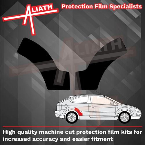 Ford Focus ST (MK2) 2006-2010, Rear QTR / Wing Arch BLACK Paint Protection