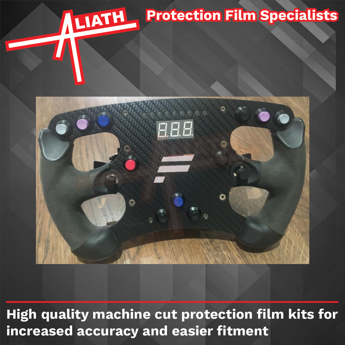 Fanatec Clubsport Formula Steering Wheel, CARBON FIBRE EFFECT Styling & Scratch Protection Kit