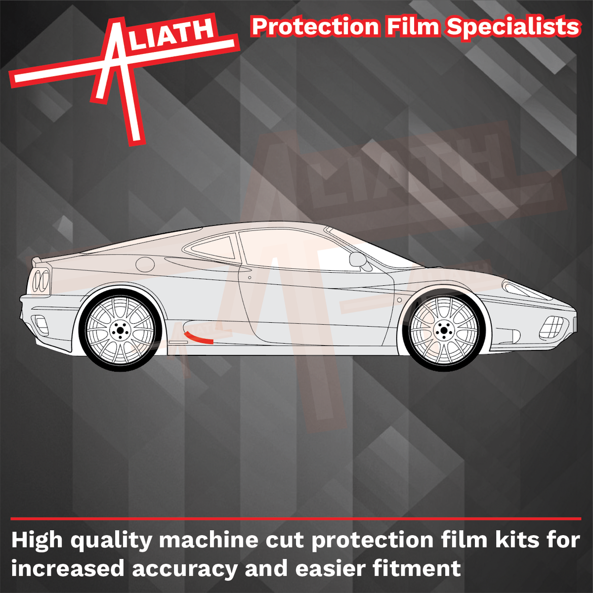 Ferrari 360 Modena 1999-2005, Sill Skirt Vent Edges Set CLEAR Paint Protection