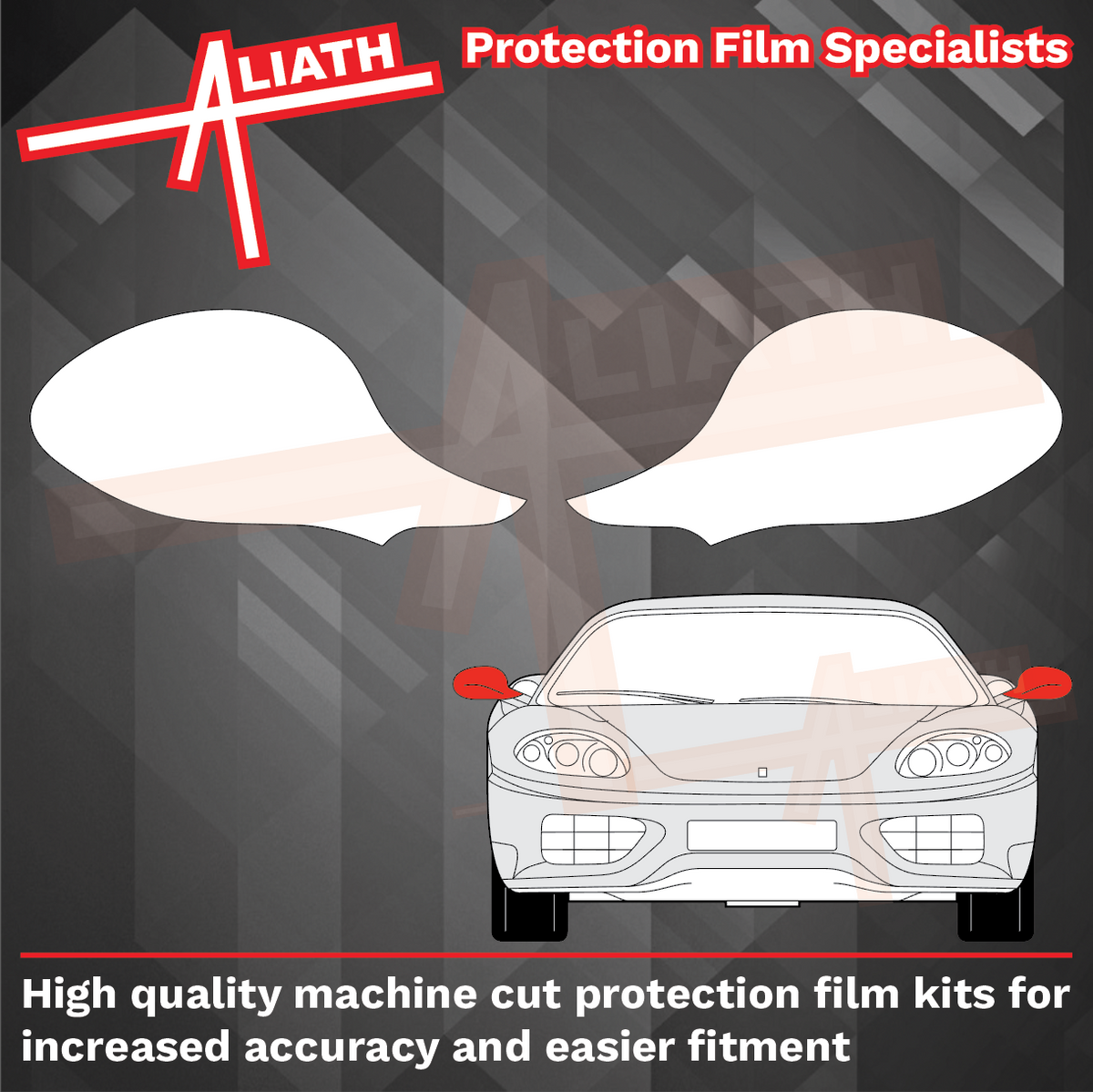 Ferrari 360 Modena 1999-2005, Door Mirror Covers CLEAR Paint Protection