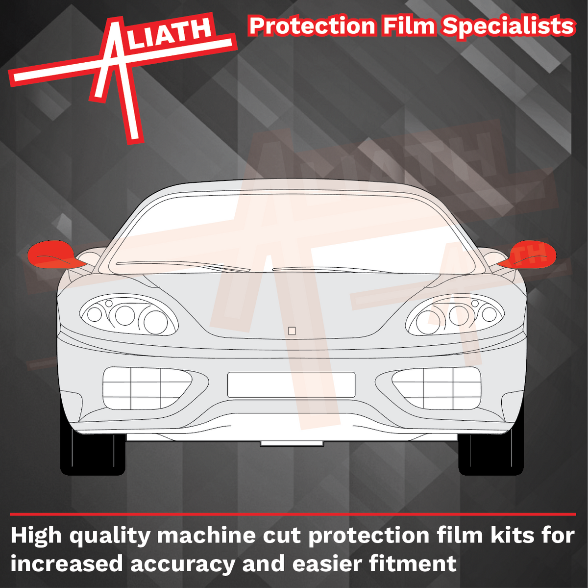 Ferrari 360 Modena 1999-2005, Door Mirror Covers CLEAR Paint Protection