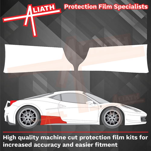 Ferrari 458 Italia 2009-2015, Side Sill Skirt Trim Rear CLEAR Paint Protection