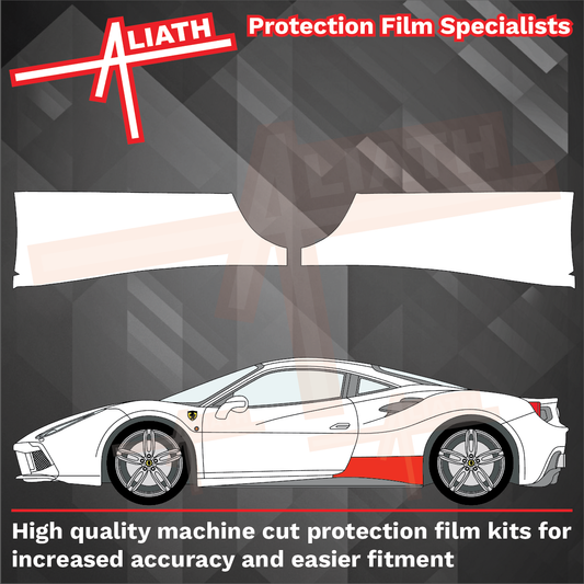 Ferrari 488 GTB / Spider 2015-2019, Sill Skirt Rear Section CLEAR Paint Protection
