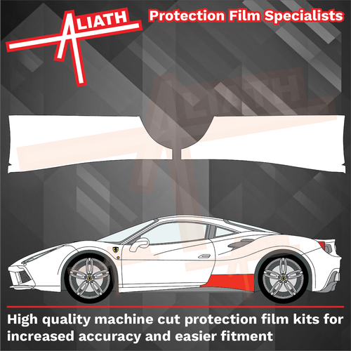 Ferrari 488 GTB / Spider 2015-2019, Sill Skirt Rear Section CLEAR Paint Protection