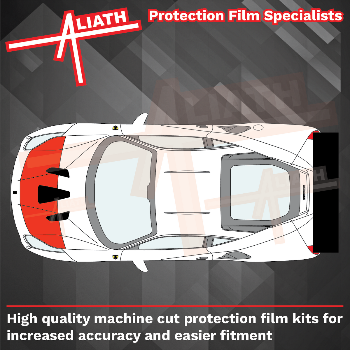 Ferrari 488 Challenge 2015-2019, Bonnet Nose CLEAR Paint Protection