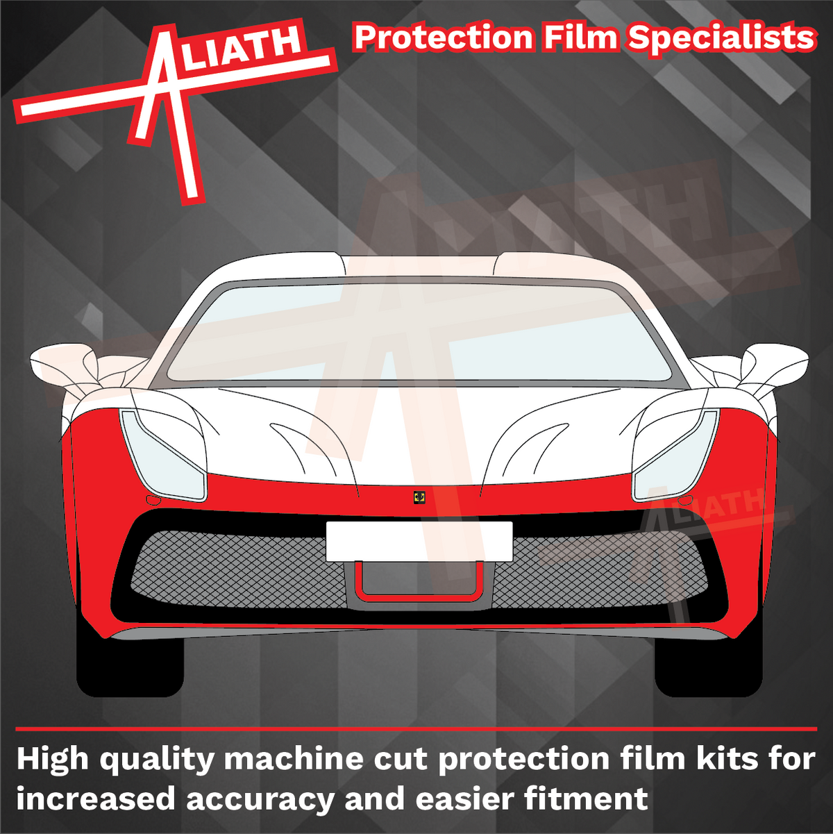 Ferrari 488 Challenge 2015-2019, Front Bumper CLEAR Paint Protection