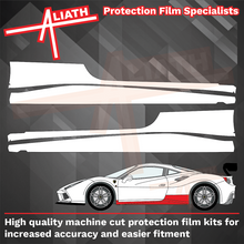 Ferrari 488 Challenge 2015-2019, Side Sill Skirt Trims CLEAR Paint Protection