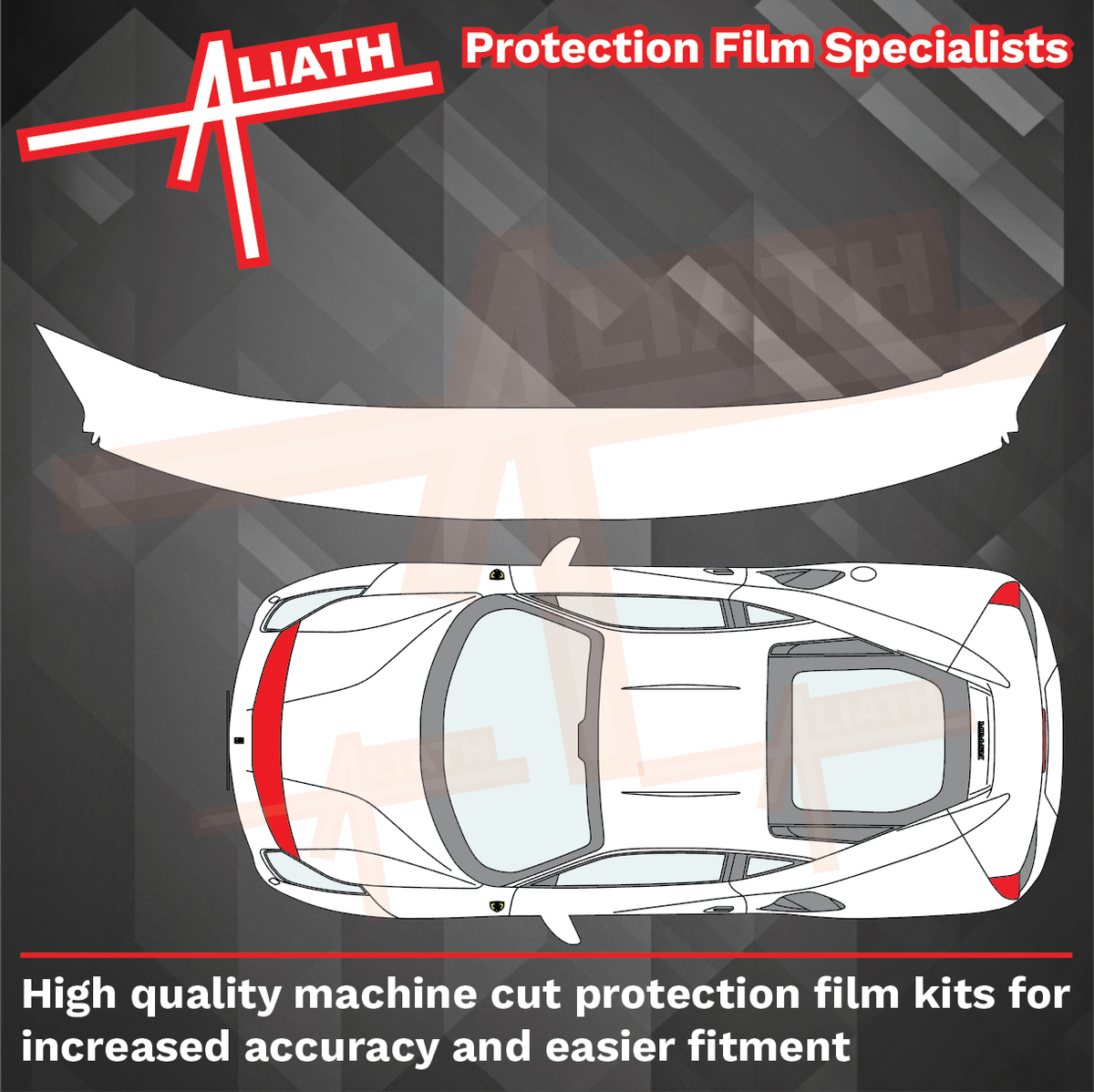 Ferrari 488 Pista 2015-2019, Bonnet Nose CLEAR Paint Protection