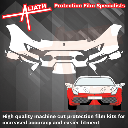 Ferrari 488 Pista 2015-2019, Front Bumper CLEAR Paint Protection
