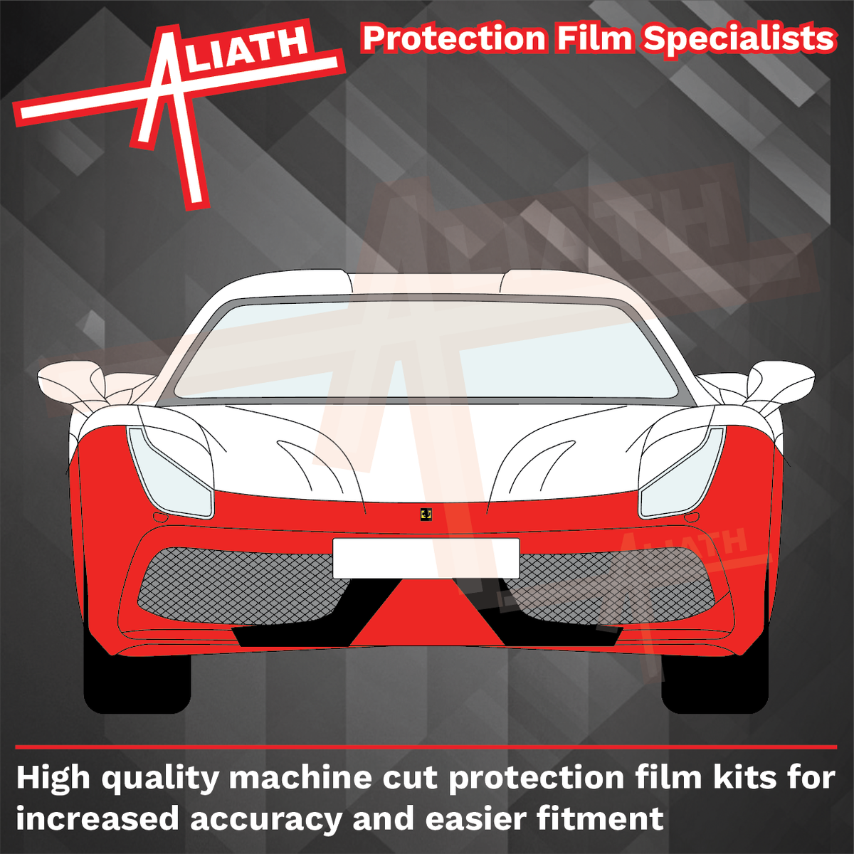 Ferrari 488 Pista 2015-2019, Front Bumper CLEAR Paint Protection