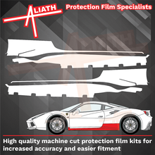 Ferrari 488 Pista 2015-2019, Side Sill Skirt Trims CLEAR Paint Protection