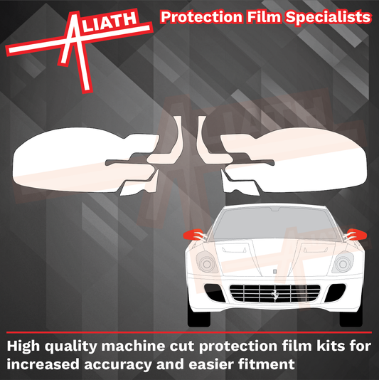 Ferrari 599 (GTO GTB SA) 2006-2012, Door Mirror Caps CLEAR Paint Protection