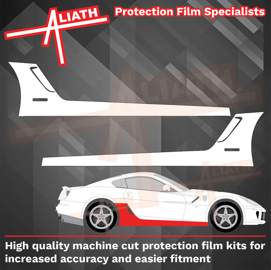 Ferrari 599 (GTB) 2006-2012, Side Sill Skirt Trims CLEAR Paint Protection