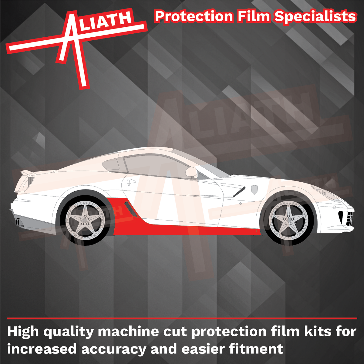 Ferrari 599 (GTO) 2006-2012, Side Sill Skirt Trims CLEAR Paint Protection