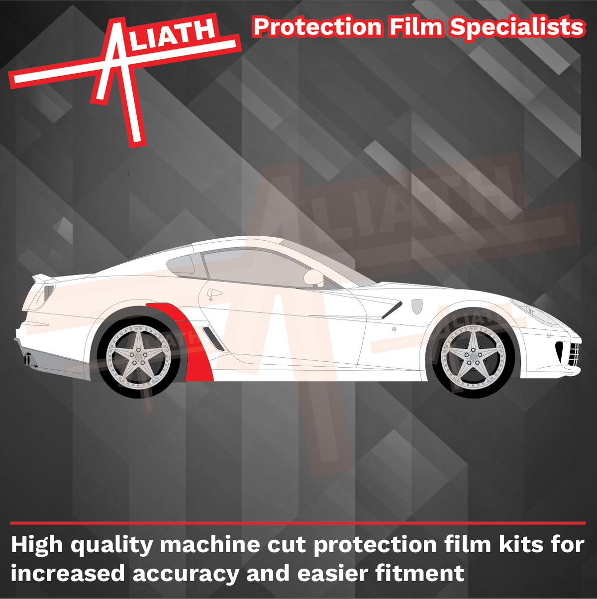 Ferrari 599 (GTO GTB SA) 2006-2012, Rear Arch Sections CLEAR Paint Protection