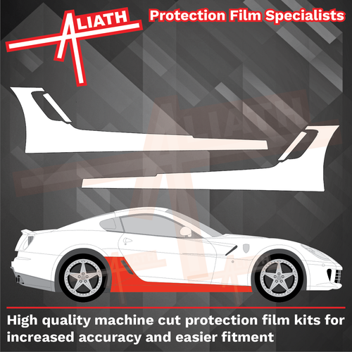 Ferrari 599 (GTO) 2006-2012, Side Sill Skirt Trims CLEAR Paint Protection