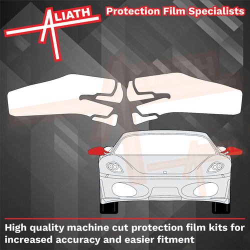 Ferrari F430 430 2004-2009, Mirror Covers (No Text) CLEAR Paint Protection