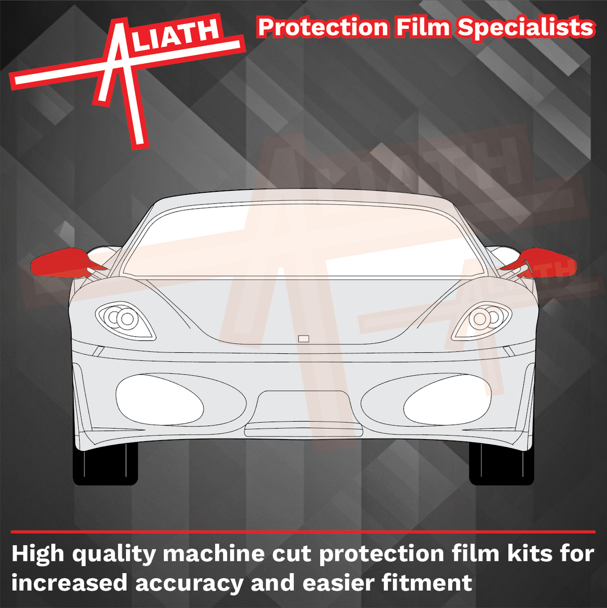 Ferrari F430 430 2004-2009, Mirror Covers (No Text) CLEAR Paint Protection
