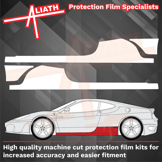 Ferrari F430 430 2004-2009, Side Sill Skirt Trims CLEAR Paint Protection