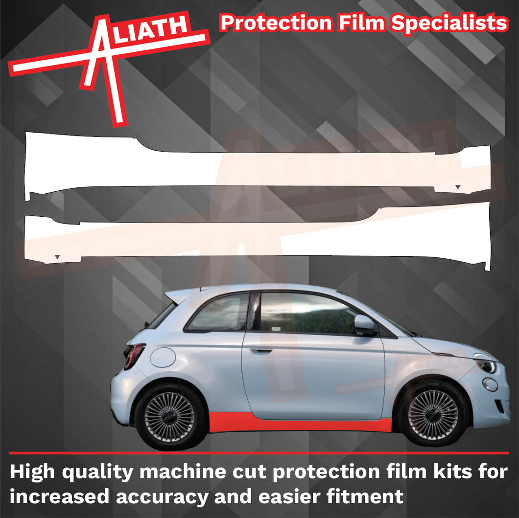 Fiat 500E 2020-Present, Side Sill Skirt Panels CLEAR Paint Protection