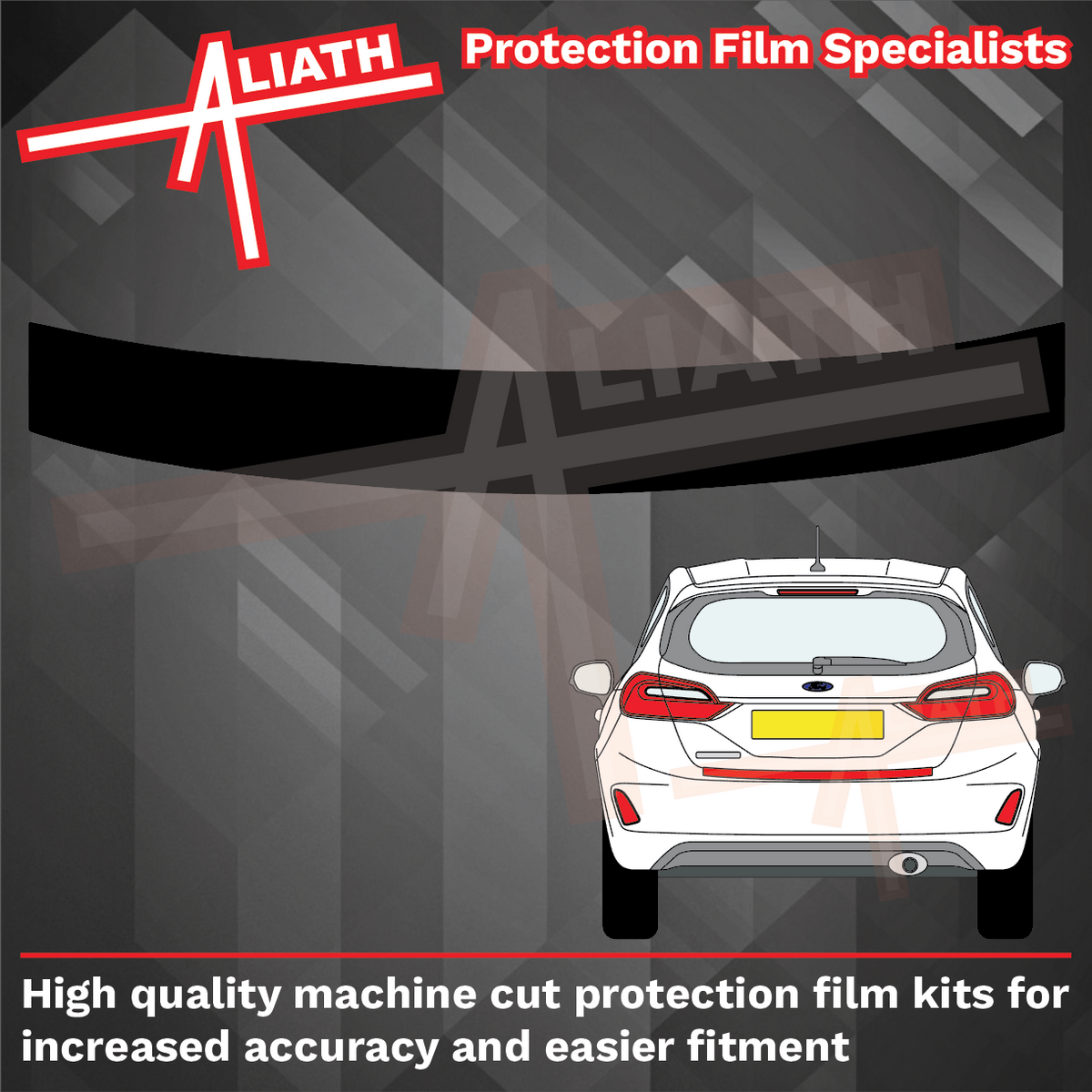 Ford Fiesta (Type Mk8) 2018-, Rear Bumper Upper CARBON FIBRE Paint Protection