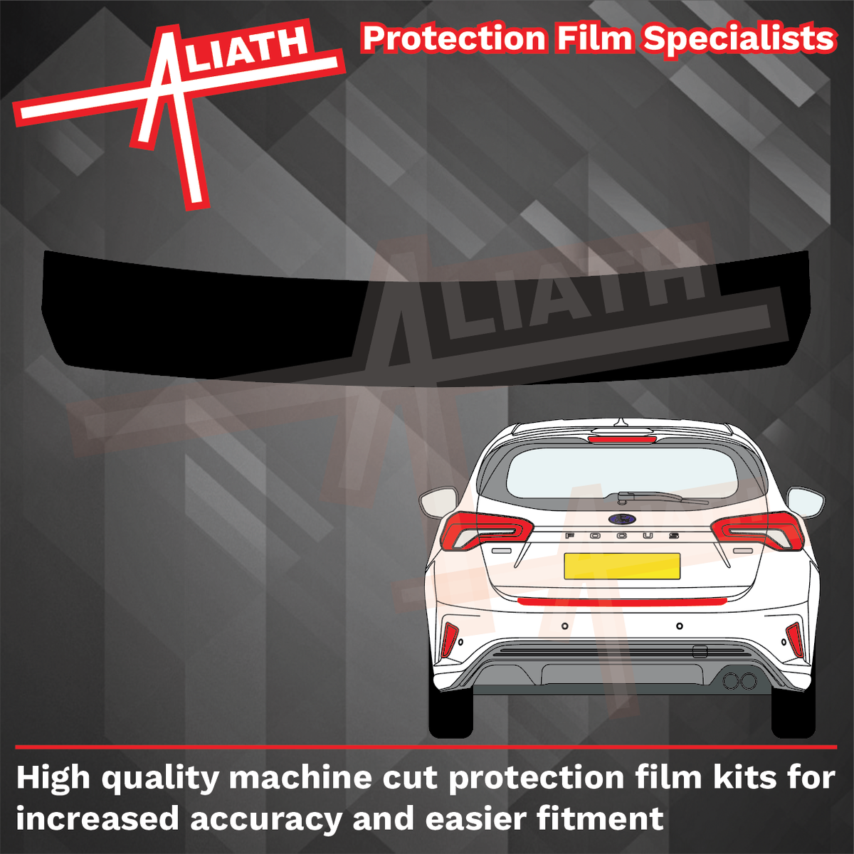Ford Focus (MK4) 2019-Present, Rear Bumper Upper BLACK TEXTURED Scratch Protection