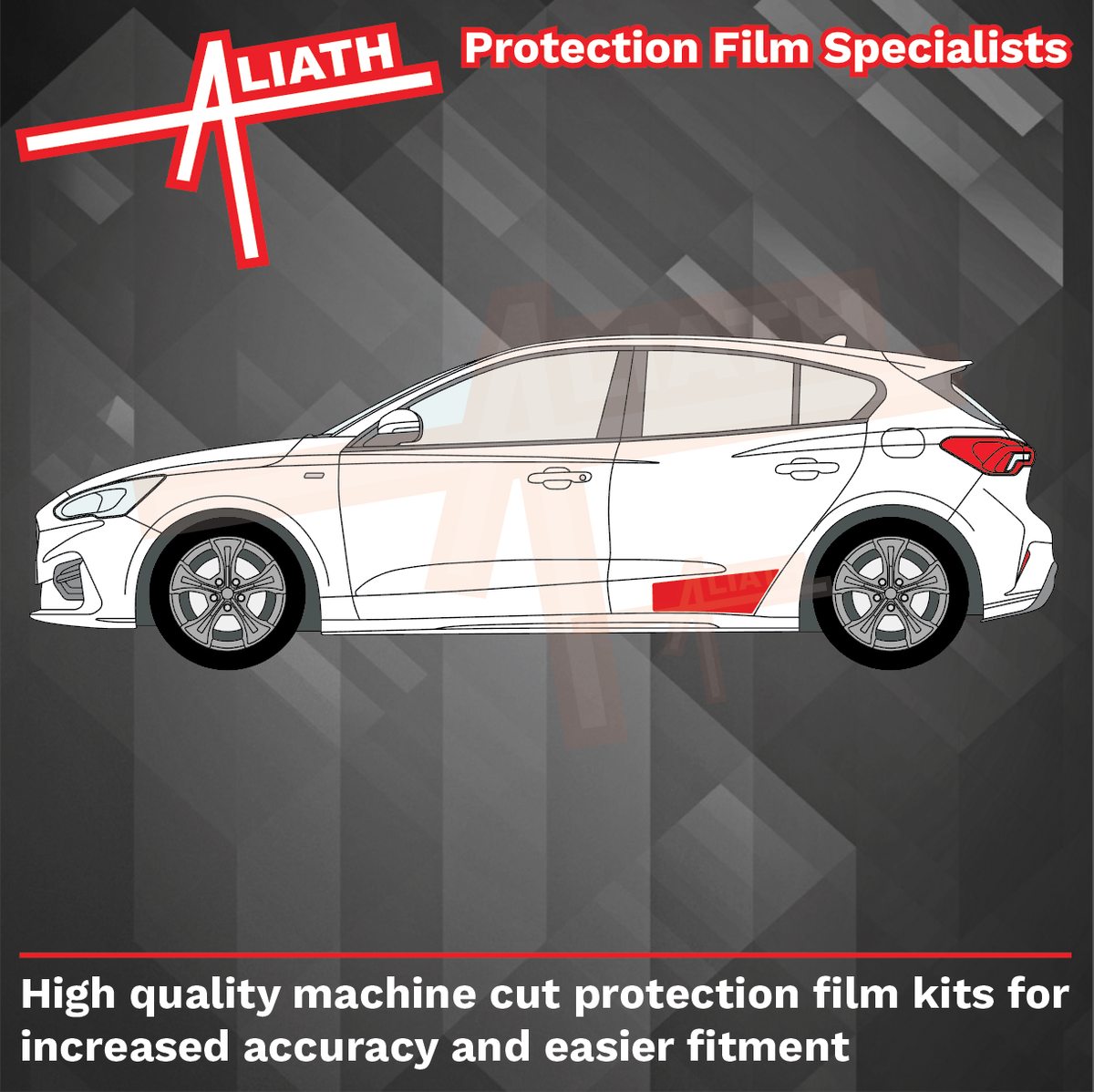 Ford Focus (MK4) 2019-Present, Rear Door Lower Sections CLEAR Paint Protection