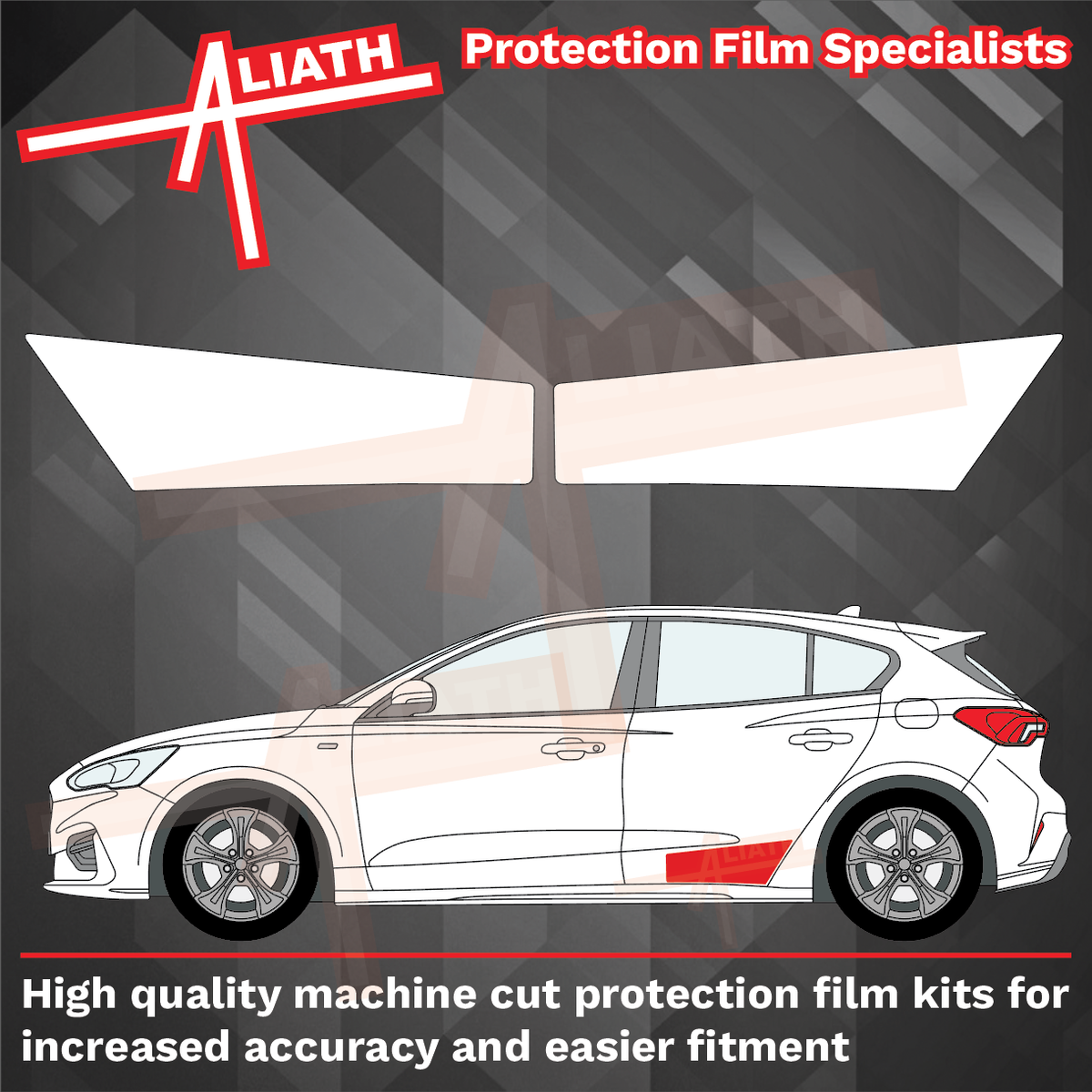 Ford Focus (MK4) 2019-Present, Rear Door Lower Sections CLEAR Paint Protection