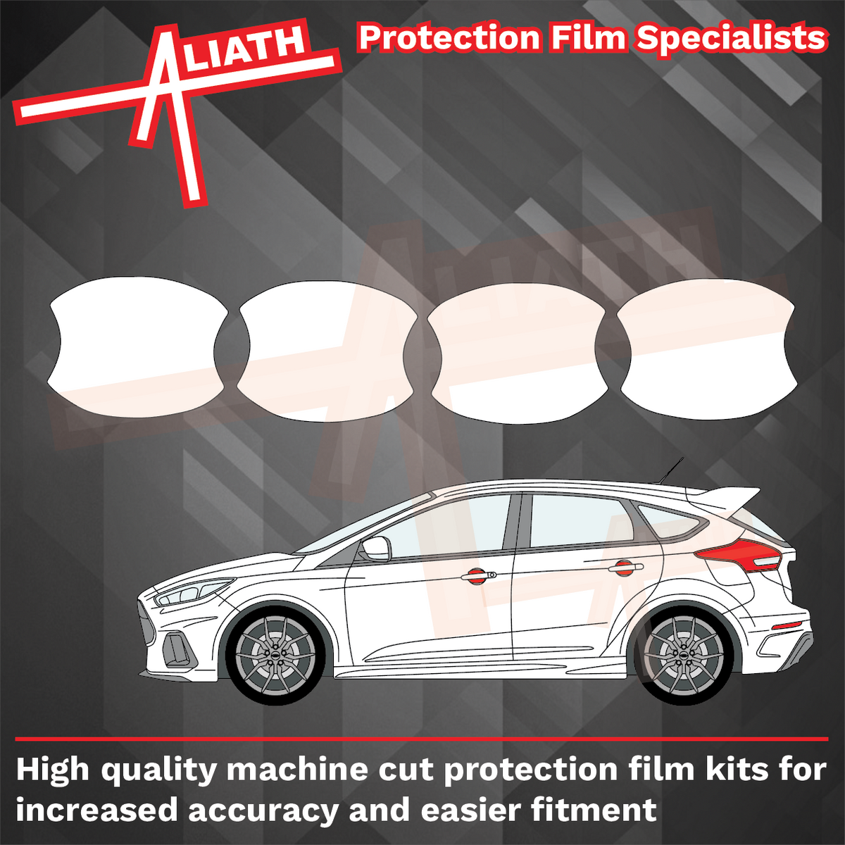 Ford Focus RS MK3 (2016-2020) Door Handle Cups CLEAR Paint Protection