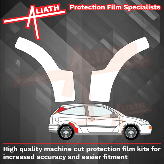 Ford Focus RS MK1 2002-2005, Rear Arch / QTR (LARGE) CLEAR Paint Protection