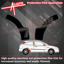 Ford Focus RS MK1 2002-2005, Rear Arch / QTR (LARGE) BLACK Paint Protection