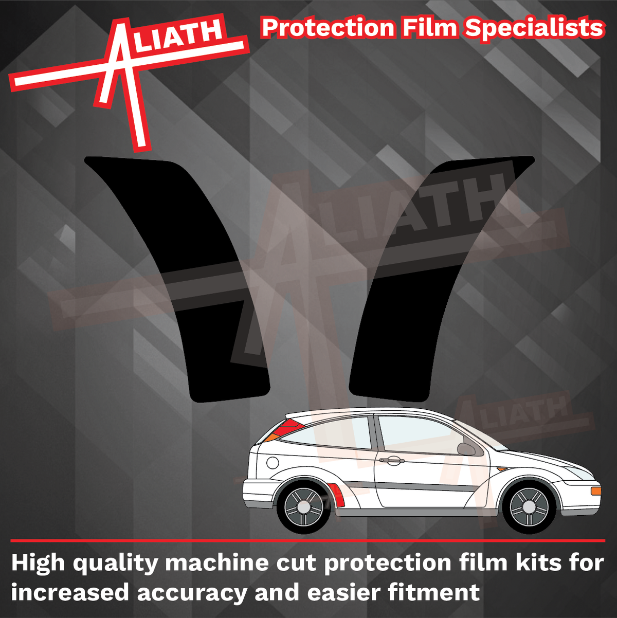 Ford Focus RS MK1 2002-2005, Rear Arch / QTR BLACK Paint Protection