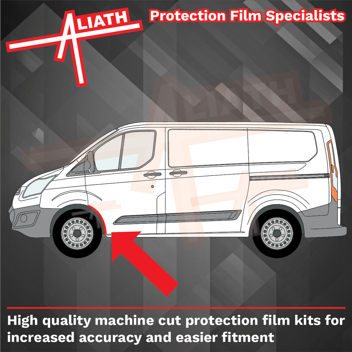 Ford Transit Custom (MK4) 2014-2023, Front door arches CLEAR Paint Protection