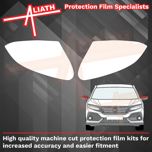 Honda Civic (FK8) 2017-2021, Door Mirror Caps CLEAR Paint Protection