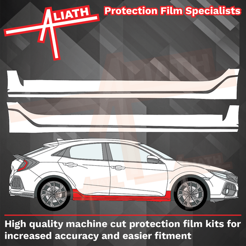 Honda Civic Type R (FK8) 2017-2021, Side Sill Skirts CLEAR Paint Protection