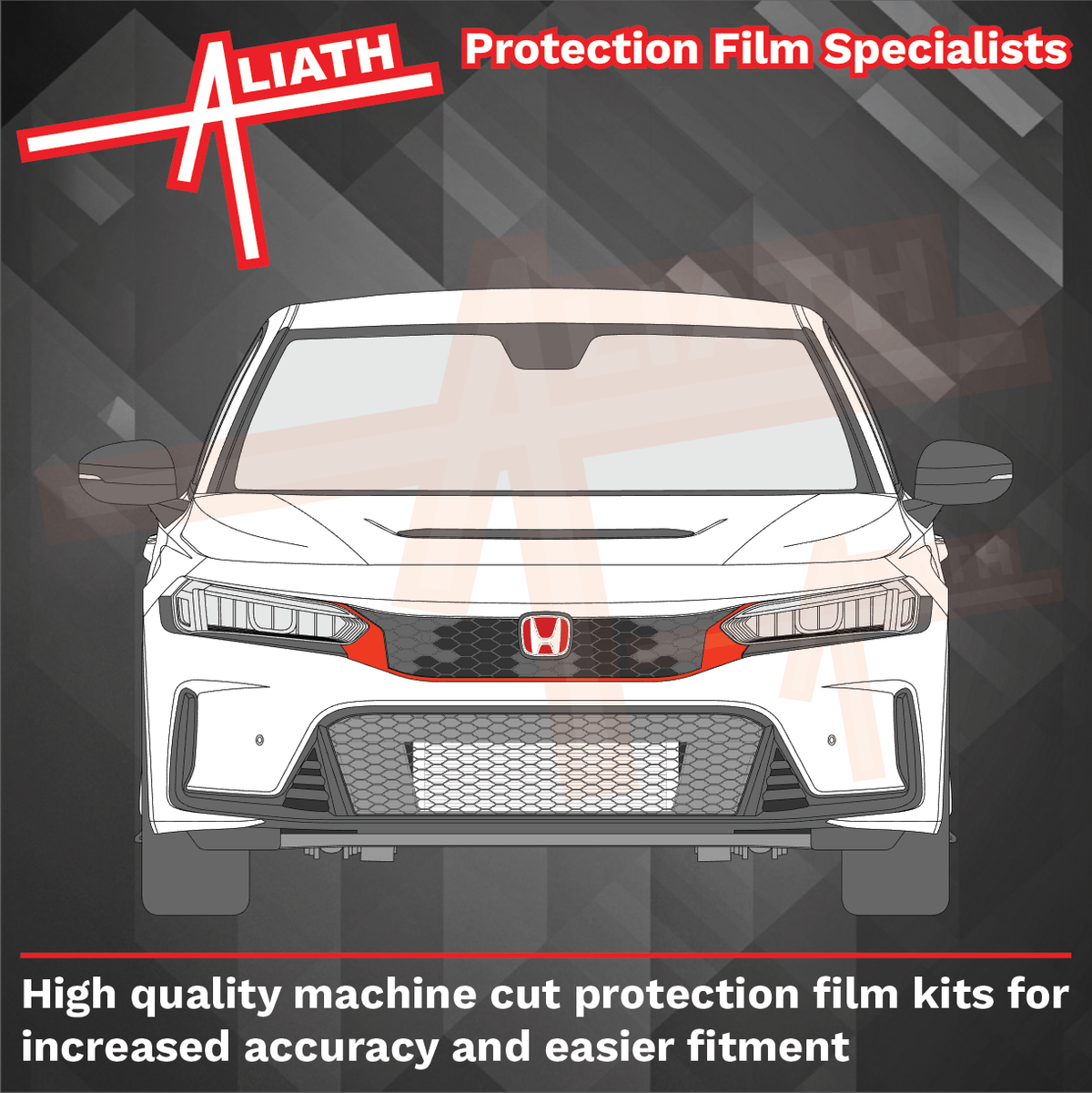 Honda Civic Type R (FL5) 2022-Present, Front Grille CLEAR Paint Protection