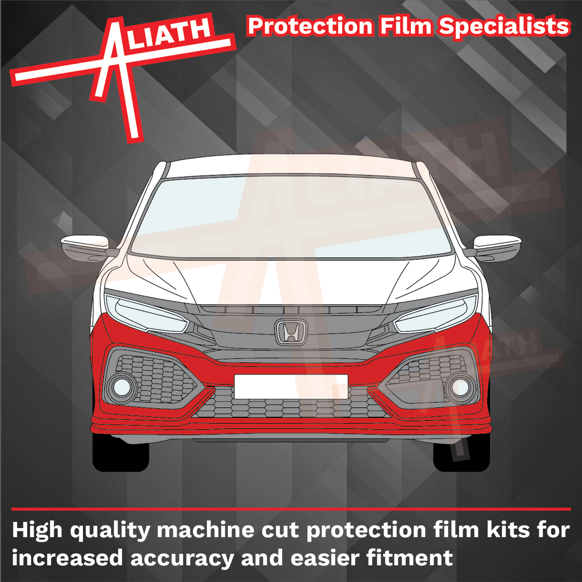 Honda Civic Type R (FK8) 2017-2021, Front Bumper CLEAR Paint Protection