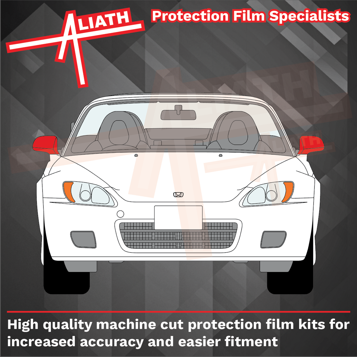 Honda S2000 1999-2009, Door Mirror Caps CLEAR Paint Protection