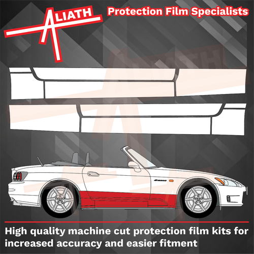Honda S2000 1999-2009, Lower Side Panels CLEAR Paint Protection