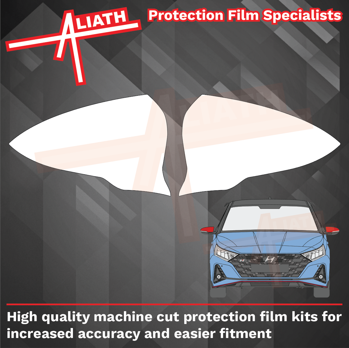 Hyundai i20 & i20N 2020-Present, Door Mirror Caps CLEAR Paint Protection
