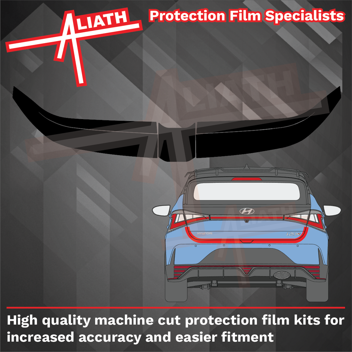 Hyundai i20N 2020-Present, Rear Bumper Upper BLACK Paint Protection