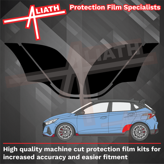 Hyundai i20N 2020-Present, Rear QTR & Door Arches CARBON Paint Protection