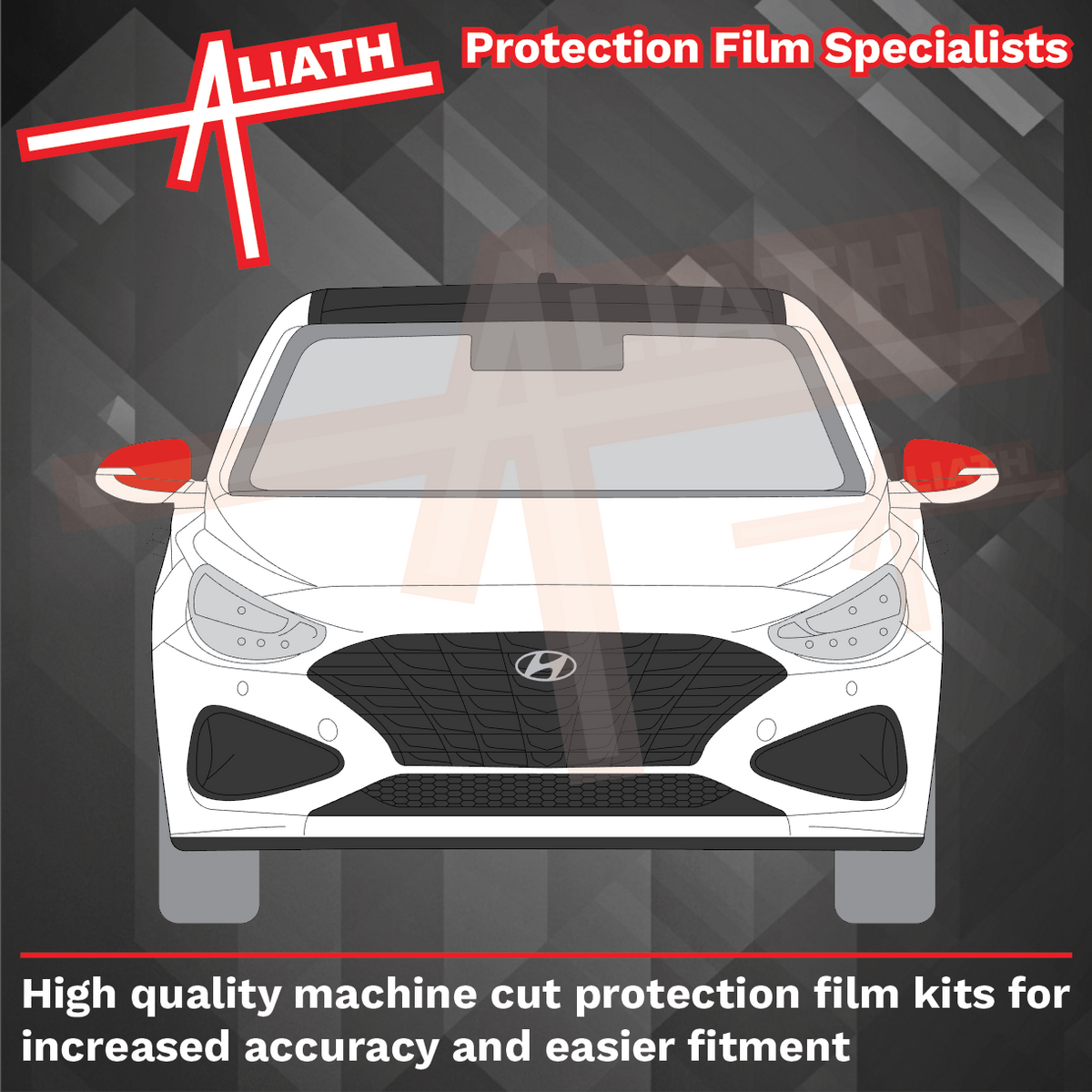 Hyundai i30 2017-Present, Mirror Caps CLEAR Paint Protection