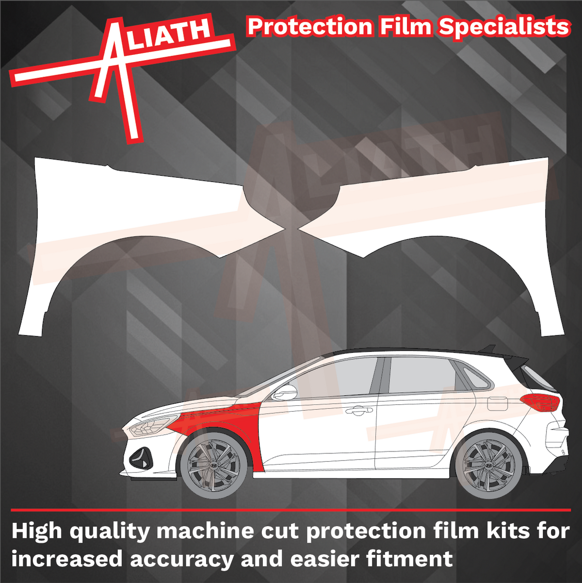 Hyundai i30 2017-Present, Front Wings CLEAR Paint Protection