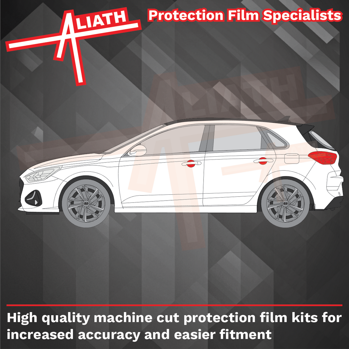 Hyundai i30 N 2017-Present, Door Handle Cups CLEAR Stone Protection